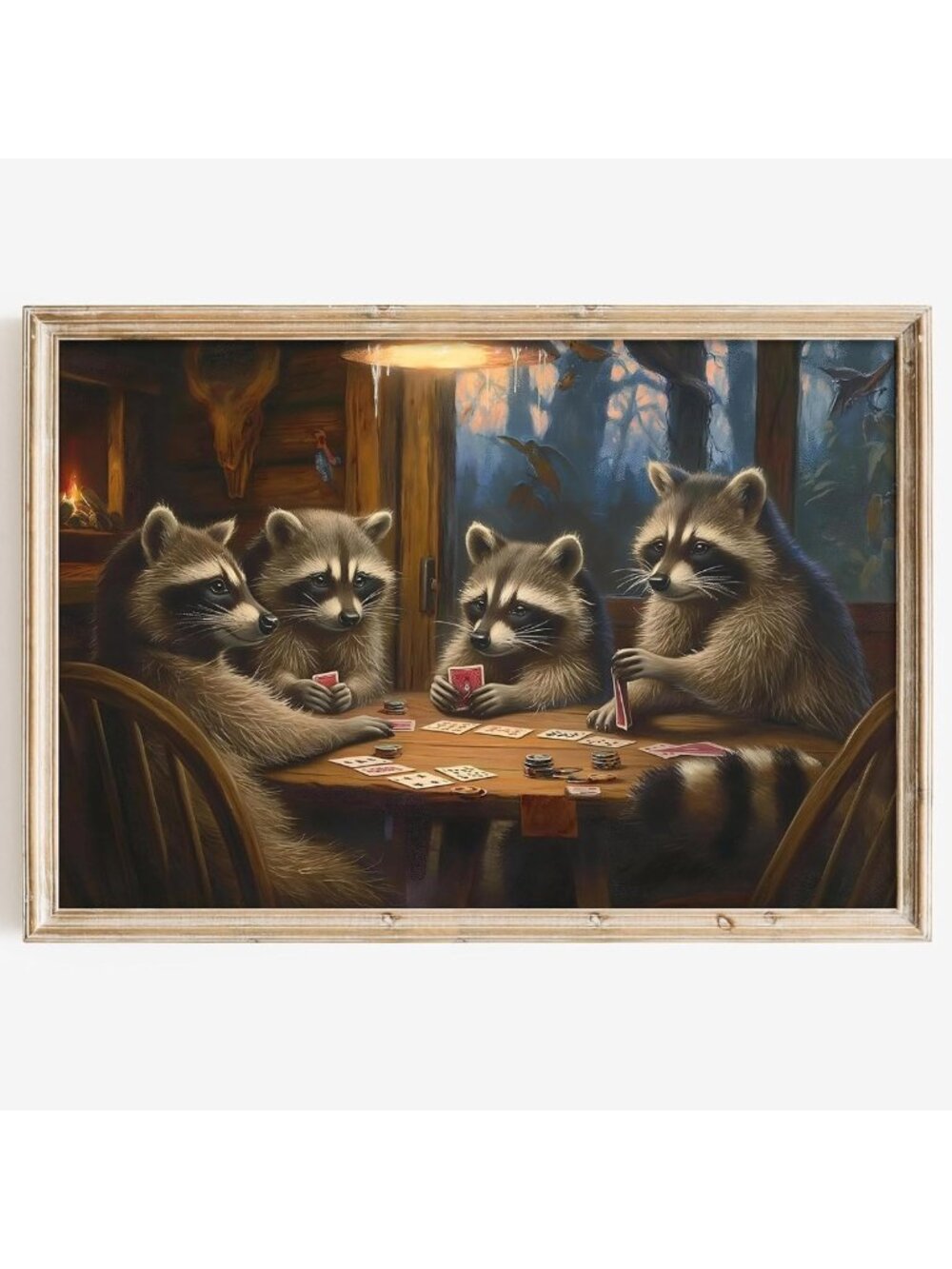 Cute Vintage Raccoon Wall Art - Funny Animal Canvas Print, Gothic Decor, 16x24in